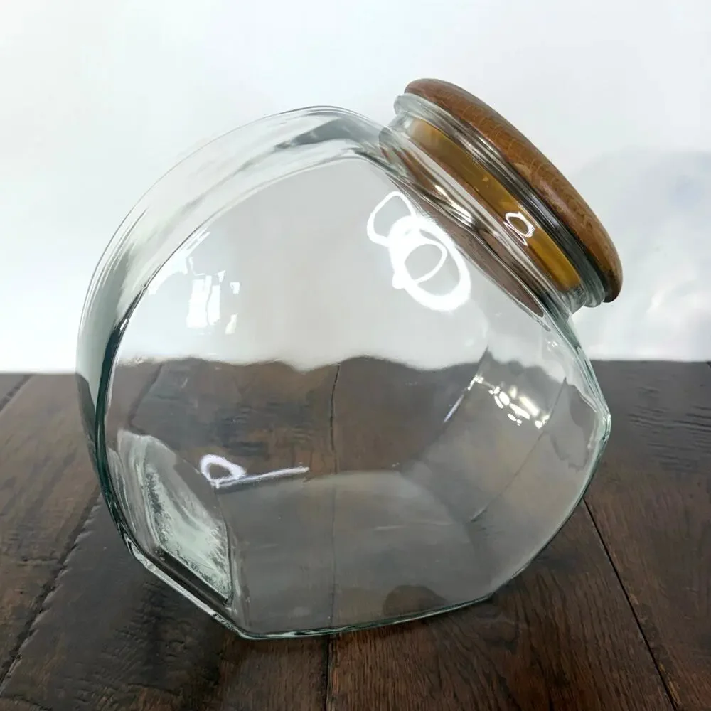Vintage Heartland International Glass Canister with Wooden Lid